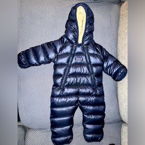 Patagonia Infant Hi-Loft Down Bunting 0-3 Months Navy Blue
